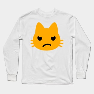 Angry Kitten Cat Face Emoticon Long Sleeve T-Shirt